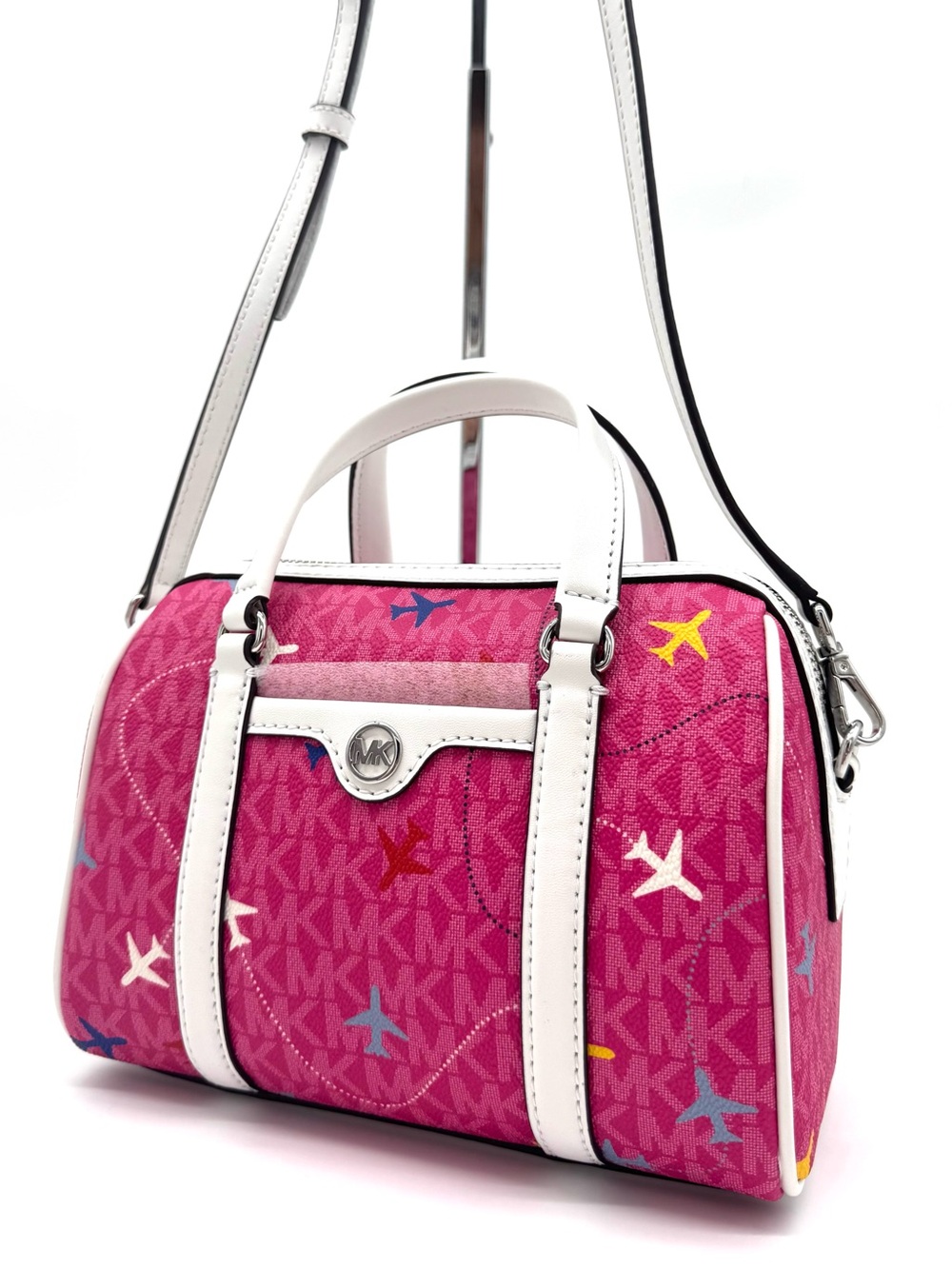 Michael Kors Small Travel Duffle Xbody Bag Dragon Fruit Multi